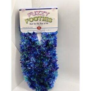 Red Carpet Studios Fuzzy Footies Super Soft Slipper Socks‎ Blue Green Purple